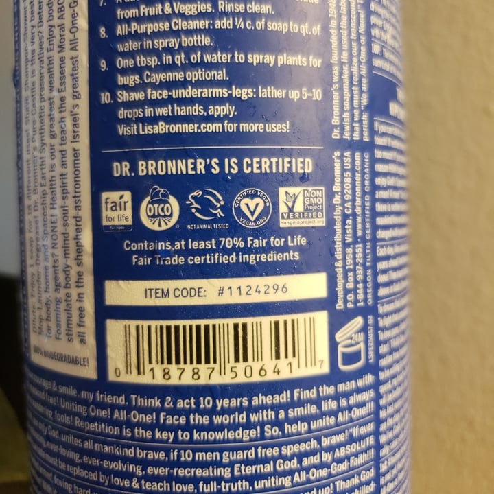 photo of Dr. Bronner's 18 In 1 Hemp Peppermint Pure-Castile Soap shared by @rachelanninmn on  19 May 2022 - review