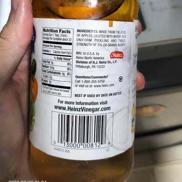 photo of Heinz Apple Cider Vinegar shared by @veganhubby on  25 Mar 2022 - review