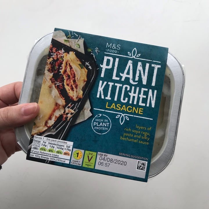 photo of Plant Kitchen (M&S) Plant Kitchen Lasagne shared by @mollierosepowell on  04 Aug 2020 - review