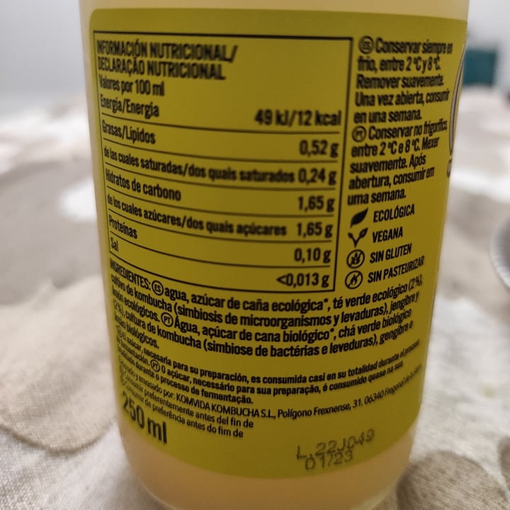 review photo of KomVida Kombucha Kombucha de jengibre y limón shared by @nononube on 25 Feb 2022 - review