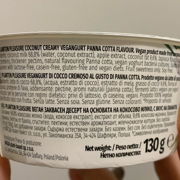 photo of planton pleasure Panna Cotta Cocco shared by @chiarmarini on  06 Nov 2022 - review