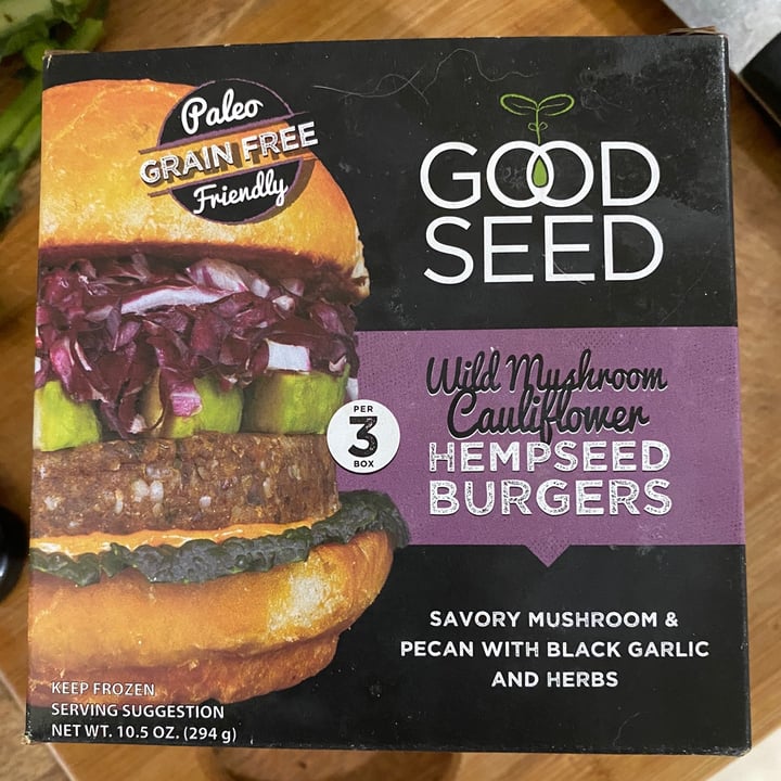 photo of Good Seed Wild Mushroom Cauliflower Hempseed Burger shared by @davyd9 on  20 May 2020 - review