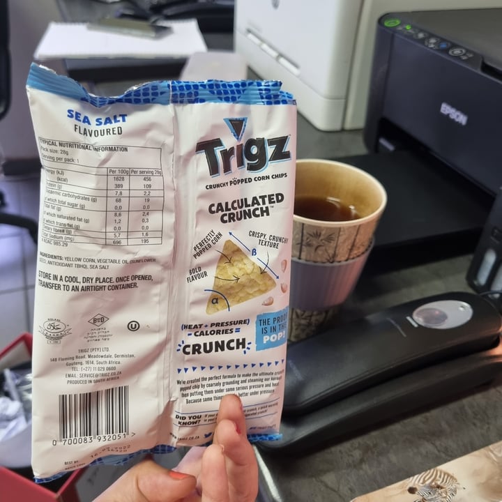 photo of Trigz Trigz crunchy Popped Chips Sea Salt shared by @wildfire on  13 Jan 2022 - review