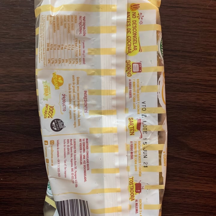 review photo of Nutree Medallones de Quinoa sabor Indian con Batata y Curry shared by @aldanavegana on 28 Jan 2021 - review