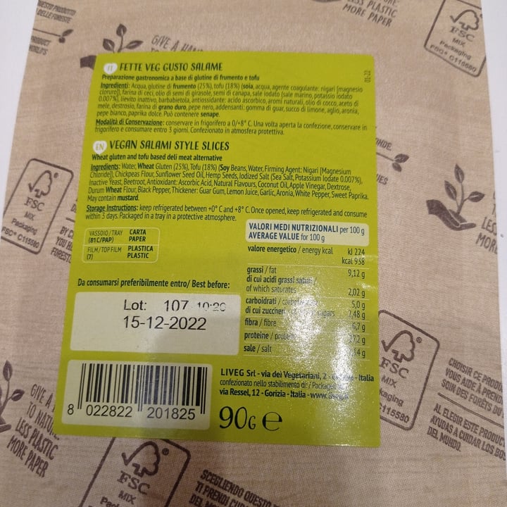 review photo of Liveg Fette veg gusto salame shared by @imartina97 on 21 Oct 2022 - review