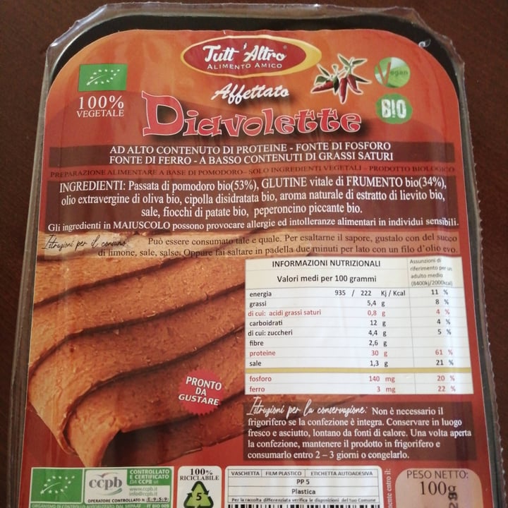 photo of TUTT' ALTRO Alimento Amico Diavolette shared by @minifridaminiminu on  19 May 2022 - review