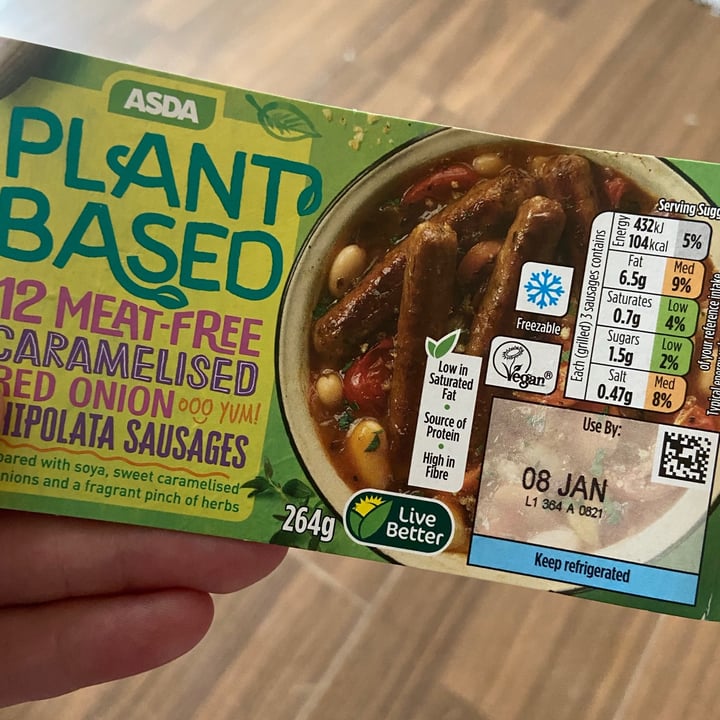 ASDA 12 Meat Free Caramelised Red Onion Chipolata Sausages Review abillion