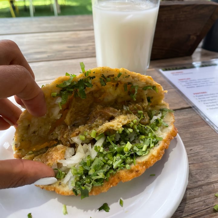 photo of ISKAL Pozolería Vegetariana Quesadilla de maiz quebrado shared by @michellemurci on  18 Jul 2022 - review
