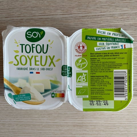 Tofu soyeux, 2x120g, SOY