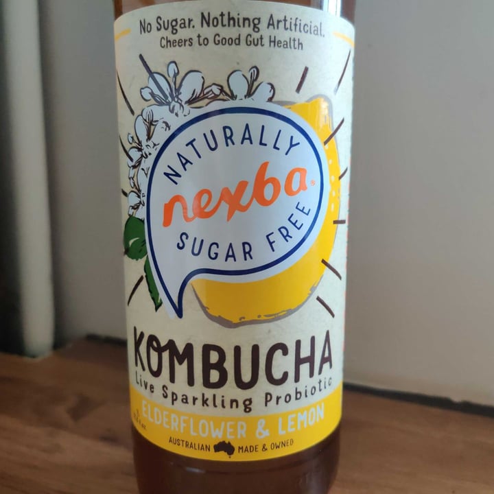 photo of Nexba Kombucha, Elderflower & Lemon shared by @threefoldvegan on  13 Apr 2020 - review