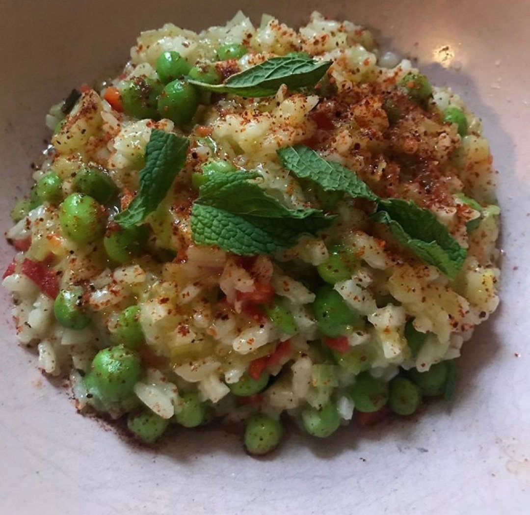 Spring Pea Risotto At Somebody People Denver Vegan Dish Reviews