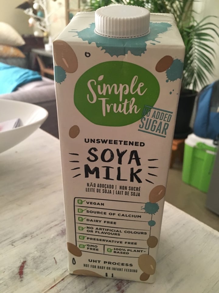 photo of Simple Truth Soy Milk Unsweetened shared by @bonapetaste on  04 Jan 2020 - review