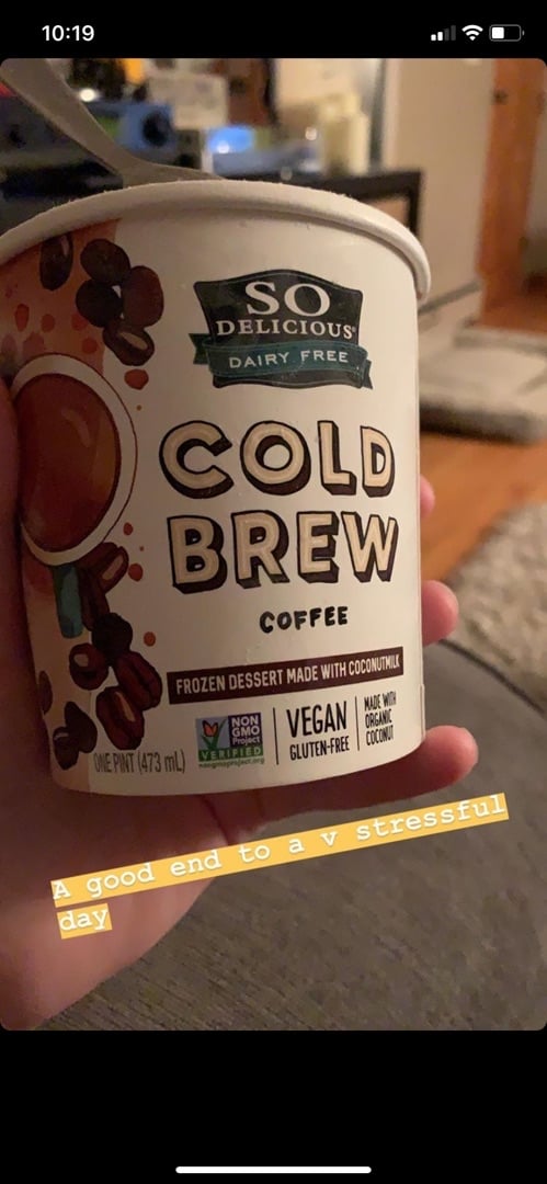 photo of So Delicious Dairy Free Cold Brew Coffee Coconutmilk Frozen Dessert shared by @sarahmarie508 on  24 Mar 2020 - review