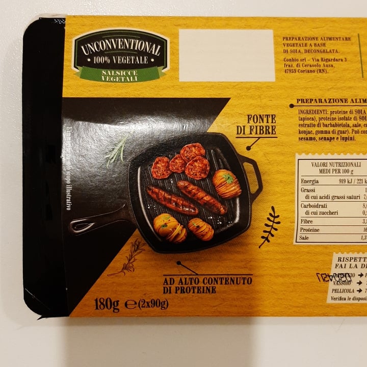 photo of Unconventional Salsicce Vegetali - Sausages shared by @zingara on  11 Apr 2022 - review