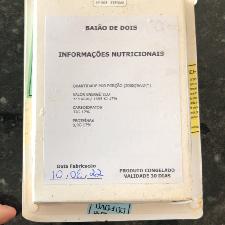 review photo of São Saruê Marmita Congelada Baião de Dois shared by @suzanapinheiro on 18 Jul 2022 - review