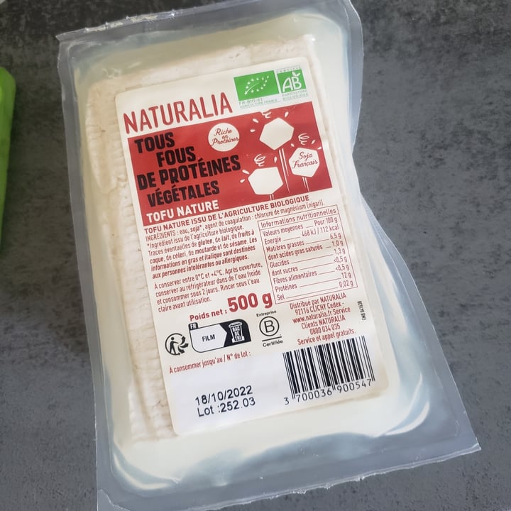 photo of Naturalia Tofu nature shared by @rebelleserieuse on  25 Sep 2022 - review