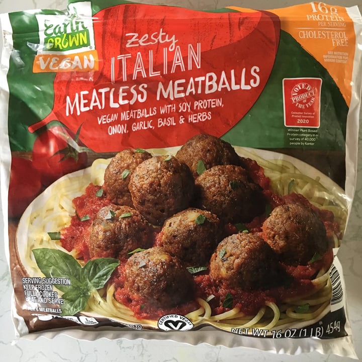 photo of Earth Grown Earth Grown Zesty Italian Meatless Meatballs shared by @plantasticvegan on  01 Jan 2021 - review