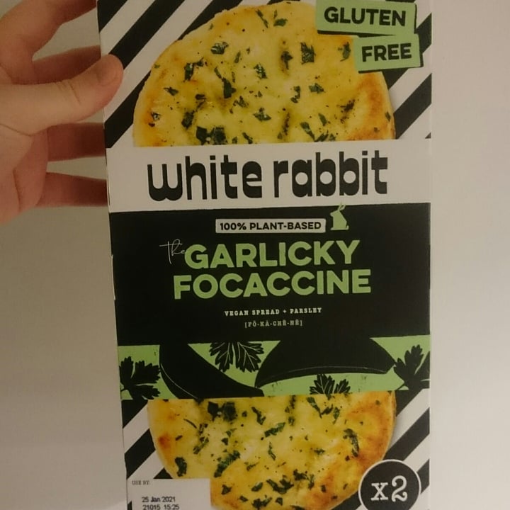 photo of The White Rabbit Garlicky Focaccine shared by @veganshoulderpads on  20 Jan 2021 - review