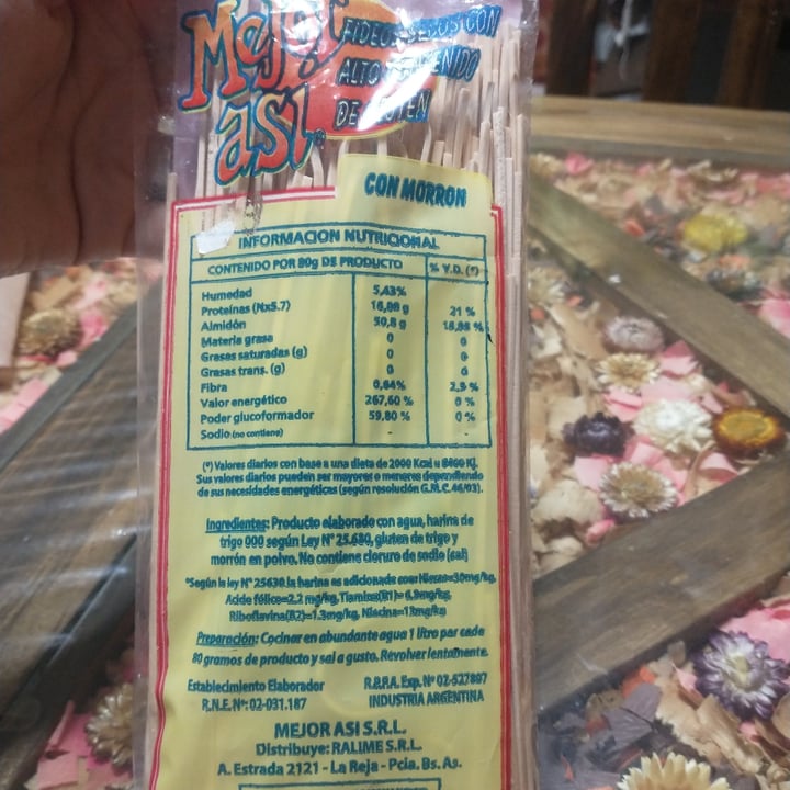 photo of mejor asi Fideos secos con alto contenido en gluten con morrón shared by @camilasm on  21 Nov 2020 - review