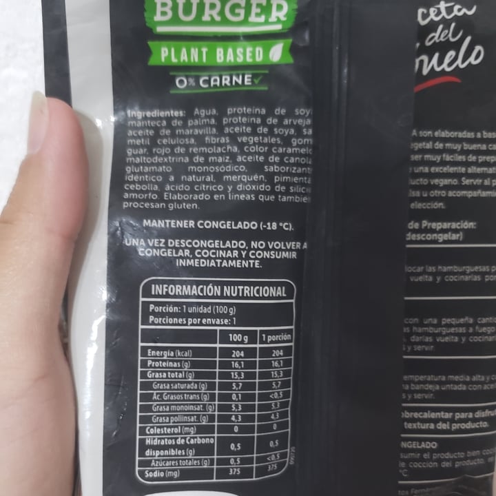 photo of Receta del abuelo Vegan Burger Plant Based shared by @sotonarbona on  05 Feb 2021 - review