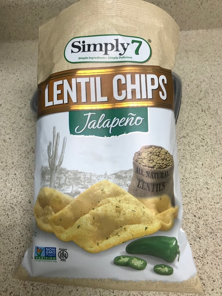 photo of Simply 7 Snacks Lentil Chips (Jalapeño) shared by @curvycarbivore on  02 Dec 2019 - review