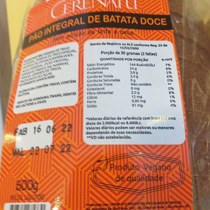 review photo of CereNatu pao vegano integral shared by @neusa on 19 Jun 2022 - review