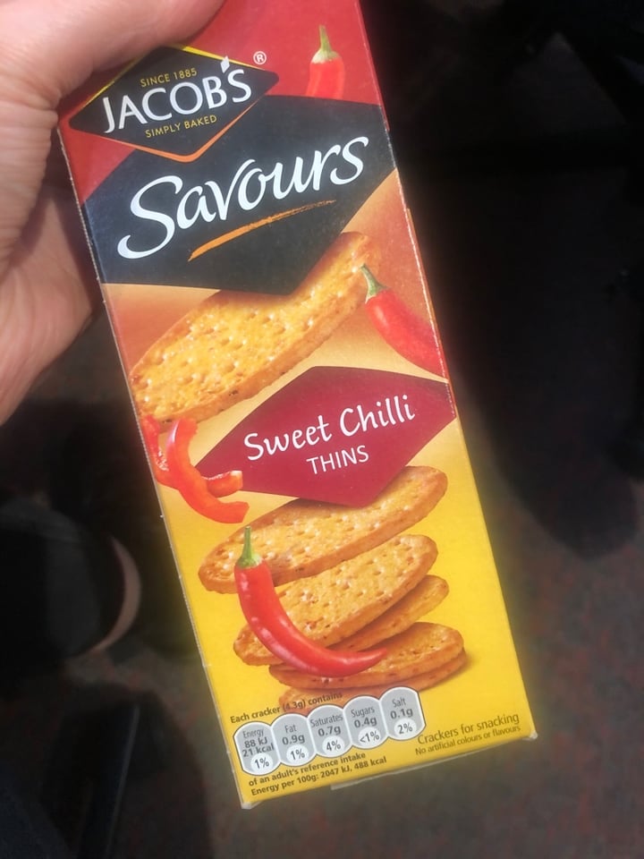 photo of Jacob's Savours Sweet Chilli Thins shared by @beccabynature on  29 Feb 2020 - review