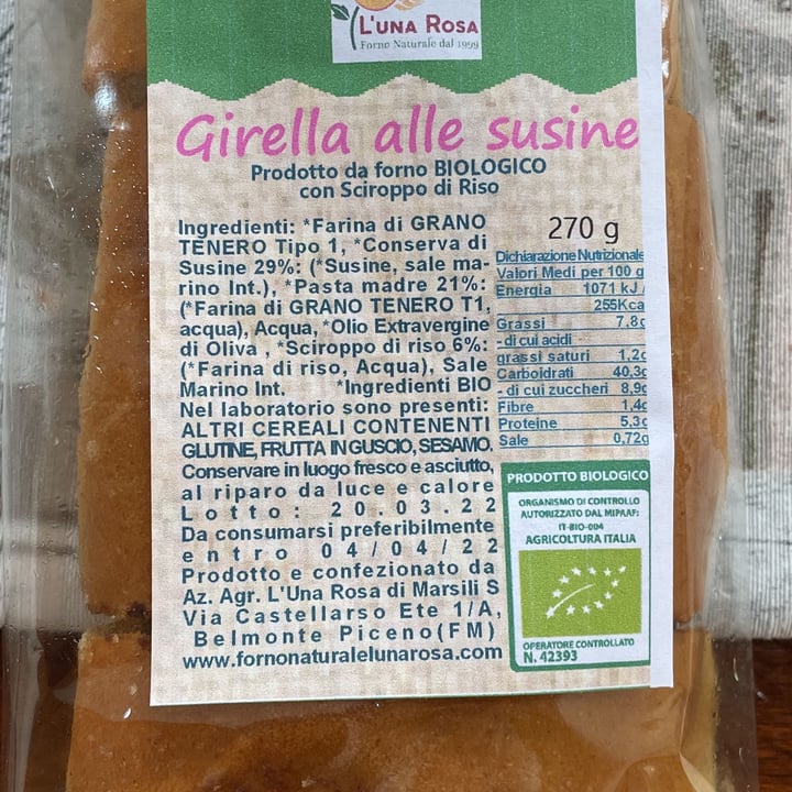 review photo of L’una rosa Organic bakery product shared by @luciaitaly on 07 Apr 2022 - review
