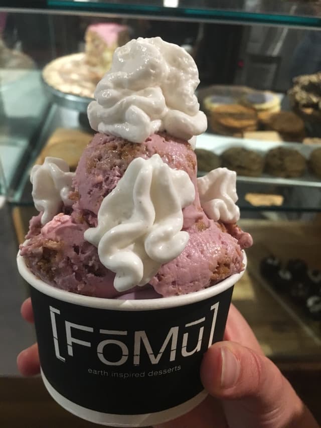 Photo of the dish “Lavender / Raspberry Crumble Ice cream”