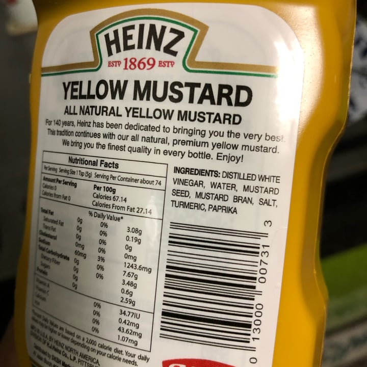 photo of Heinz Heinz Yellow Mustard shared by @taufixc on  11 Dec 2022 - review