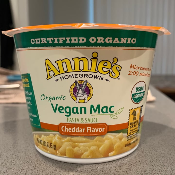 photo of Annie’s Organic Vegan Mac Microwavable Cheddar Flavor shared by @brimo3 on  15 Feb 2021 - review