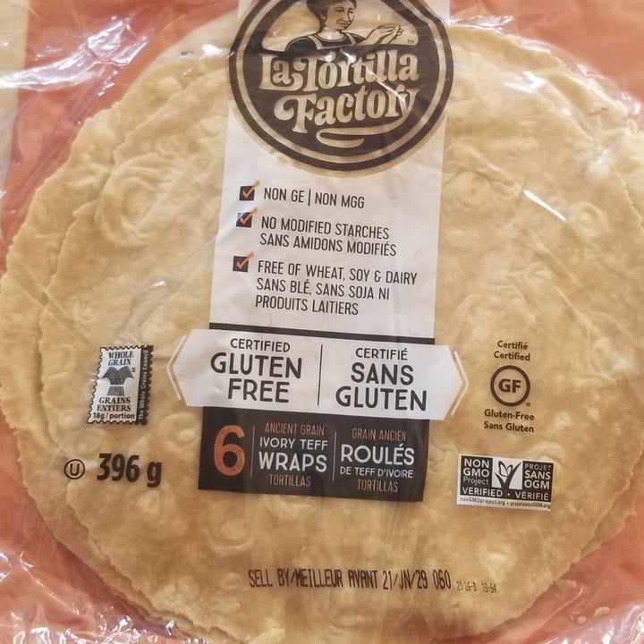 photo of La Tortilla Factory Ancient Grain Ivory Tefff Wraps shared by @ashliess on  08 Jun 2021 - review