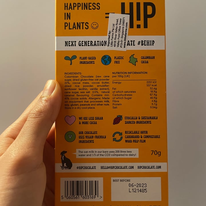 photo of HIP (H!P) Salted Caramel Oat M!lk Chocolate Bar shared by @suncheetahh on  11 Jun 2022 - review