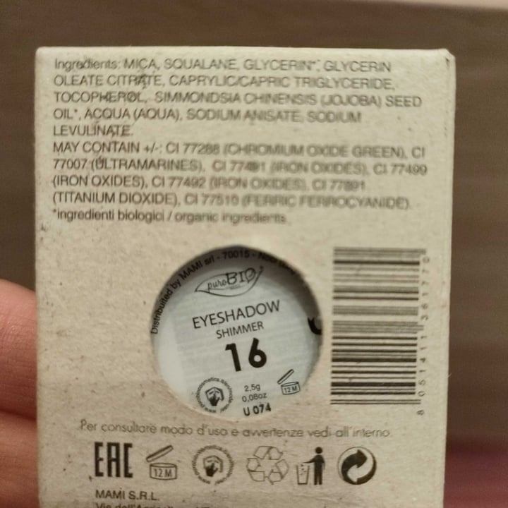 review photo of PuroBIO Cosmetico Ombretti shared by @lunavegana14 on 10 Mar 2022 - review