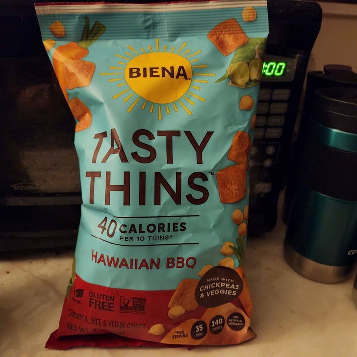 photo of Biena Snacks Tasty Thins Hawaiian BBQ shared by @theveganwitch13 on  28 Sep 2022 - review