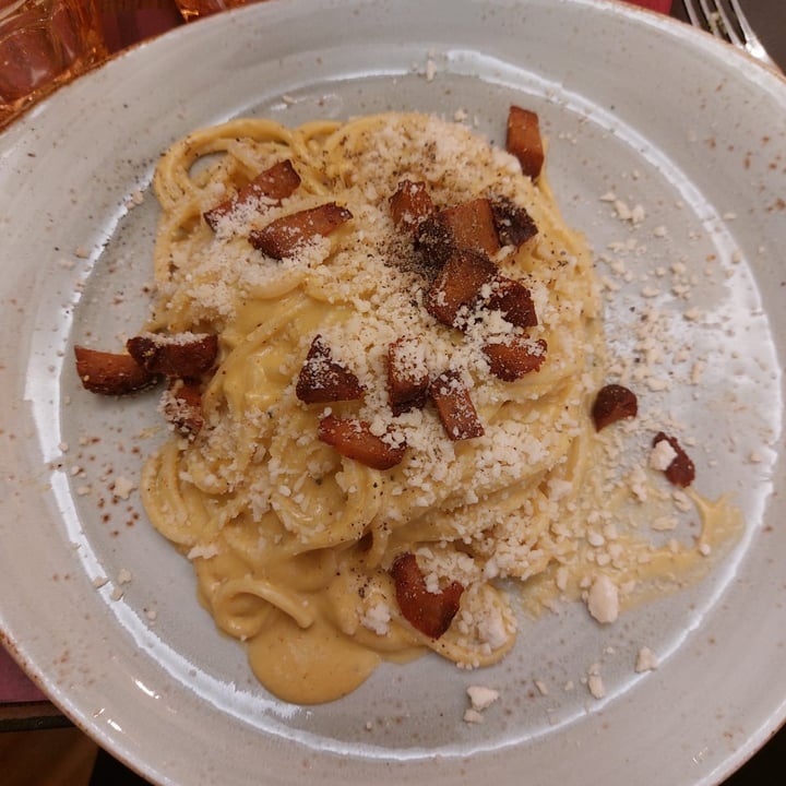 photo of Rifugio Romano Vegan Spaghetti Carbonara shared by @fedegame on  05 Dec 2021 - review