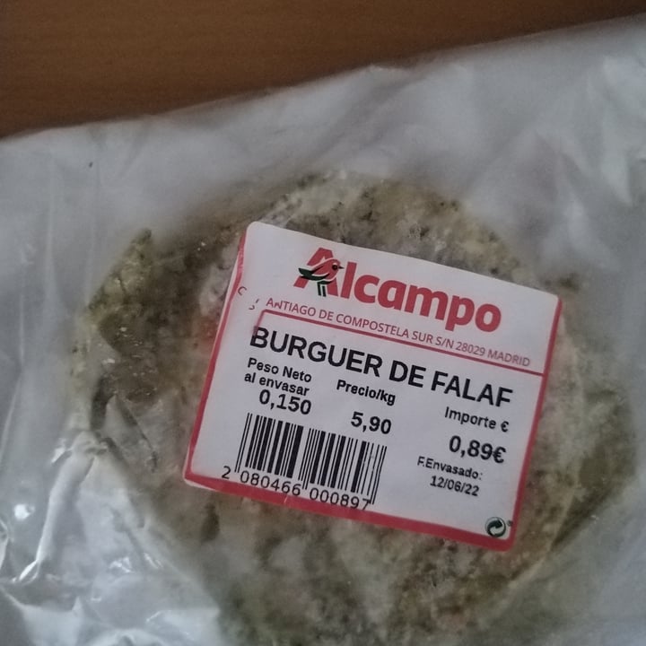 photo of Alcampo Hamburguesa De Falafel shared by @crispy on  22 Jun 2022 - review