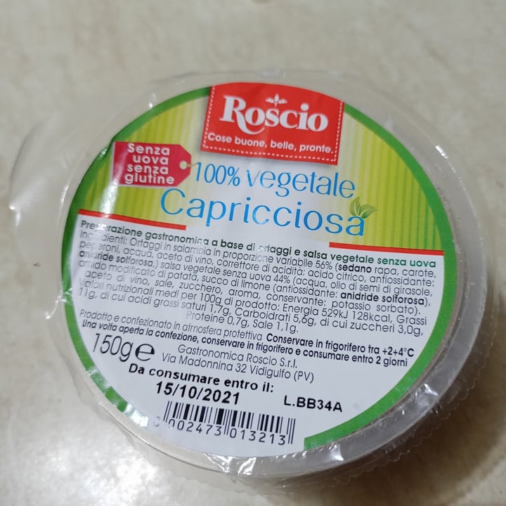 photo of Roscio Capricciosa 100% Vegetale shared by @criscris81 on  03 Oct 2021 - review