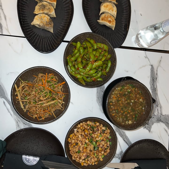 photo of Momo Mushroom Gyoza - crispy corn - spicy edemame- sum tum salad- vegetable manchow soup shared by @nouraabd on  14 Jun 2022 - review