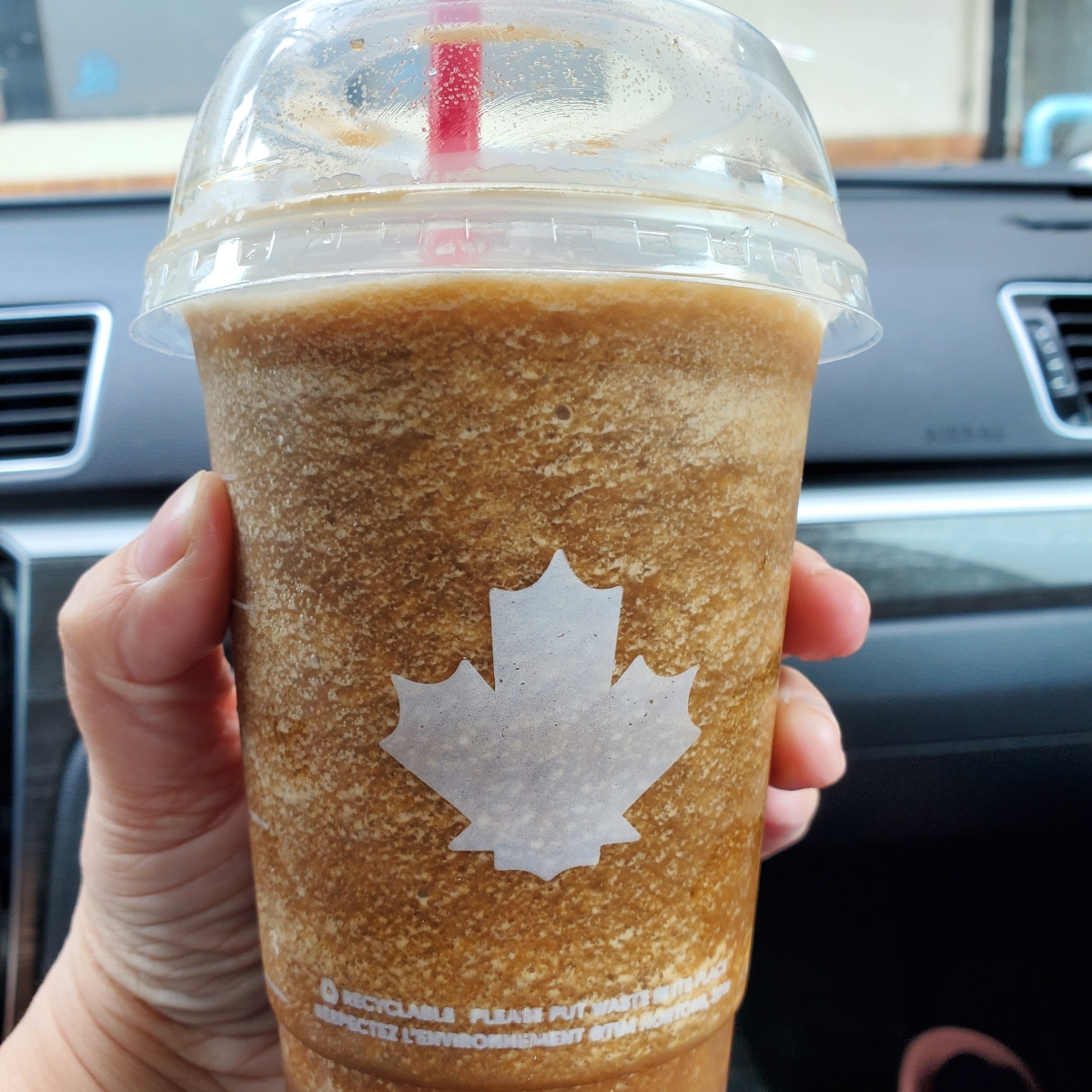 Tim Hortons Ice Capp. Made with almond milk. Reviews abillion