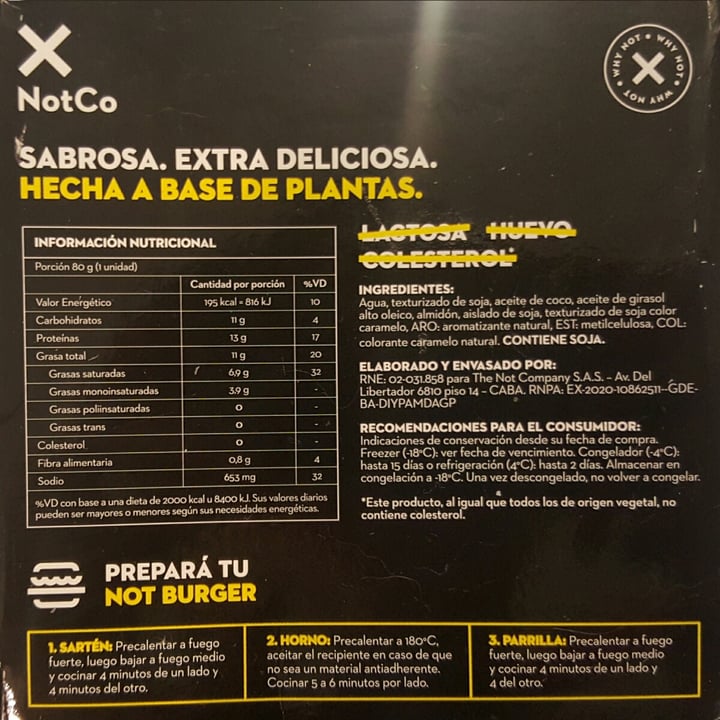 review photo of NotCo Not Burger shared by @cef on 24 Aug 2020 - review