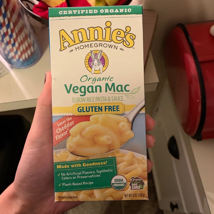 photo of Annie’s Organic Vegan Mac (Rice pasta, gluten free) shared by @lpellino29 on  05 Dec 2020 - review