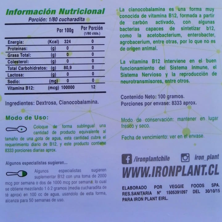 photo of Ironplant Cianocobalamina En Polvo shared by @carenfg on  11 Feb 2022 - review