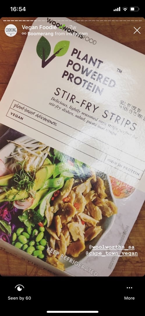 photo of Woolworths Food Plant Powered Protein Stir-Fry Strips shared by @marchesivegan on  06 Jan 2020 - review
