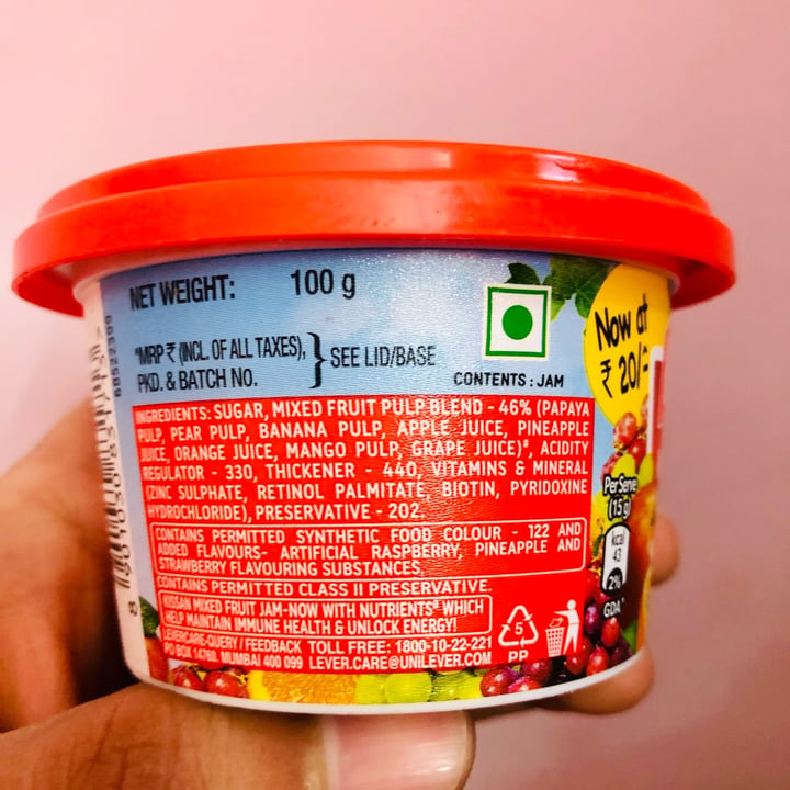 photo of Kissan Mixed Fruit Jam shared by @vegankaran on  10 Feb 2022 - review