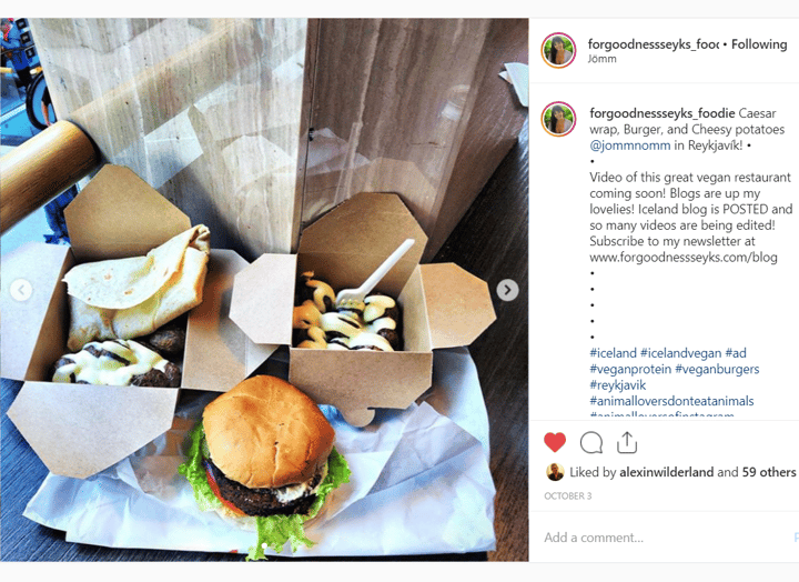 photo of Jömm Vegan Burger, Potatoes, and Caesar Wrap shared by @forgoodnessseyks on  31 Oct 2019 - review