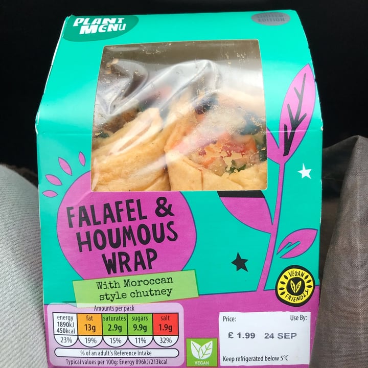 photo of Plant Menu Falafel & Houmous Wrap shared by @annmarievans on  21 Oct 2021 - review
