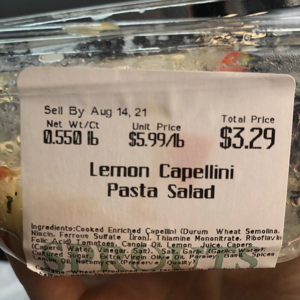 Sprouts Farmers Market Lemon Capellini Pasta Salad Reviews abillion