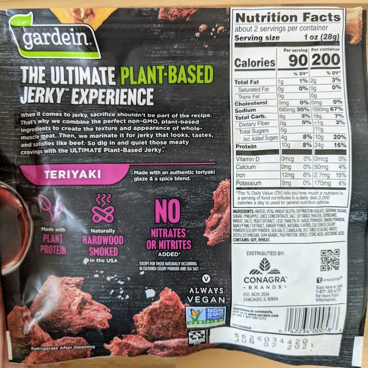 photo of Gardein Ultimate Plant Based Jerky Teriyaki shared by @mikewestcott on  16 Mar 2021 - review
