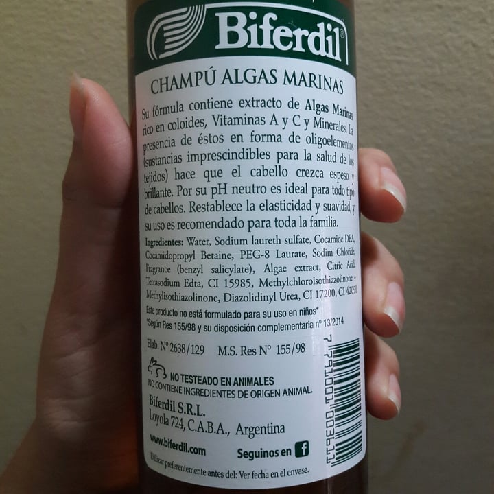 review photo of Biferdil Shampoo Algas Marinas shared by @veggimimi on 22 Jun 2020 - review